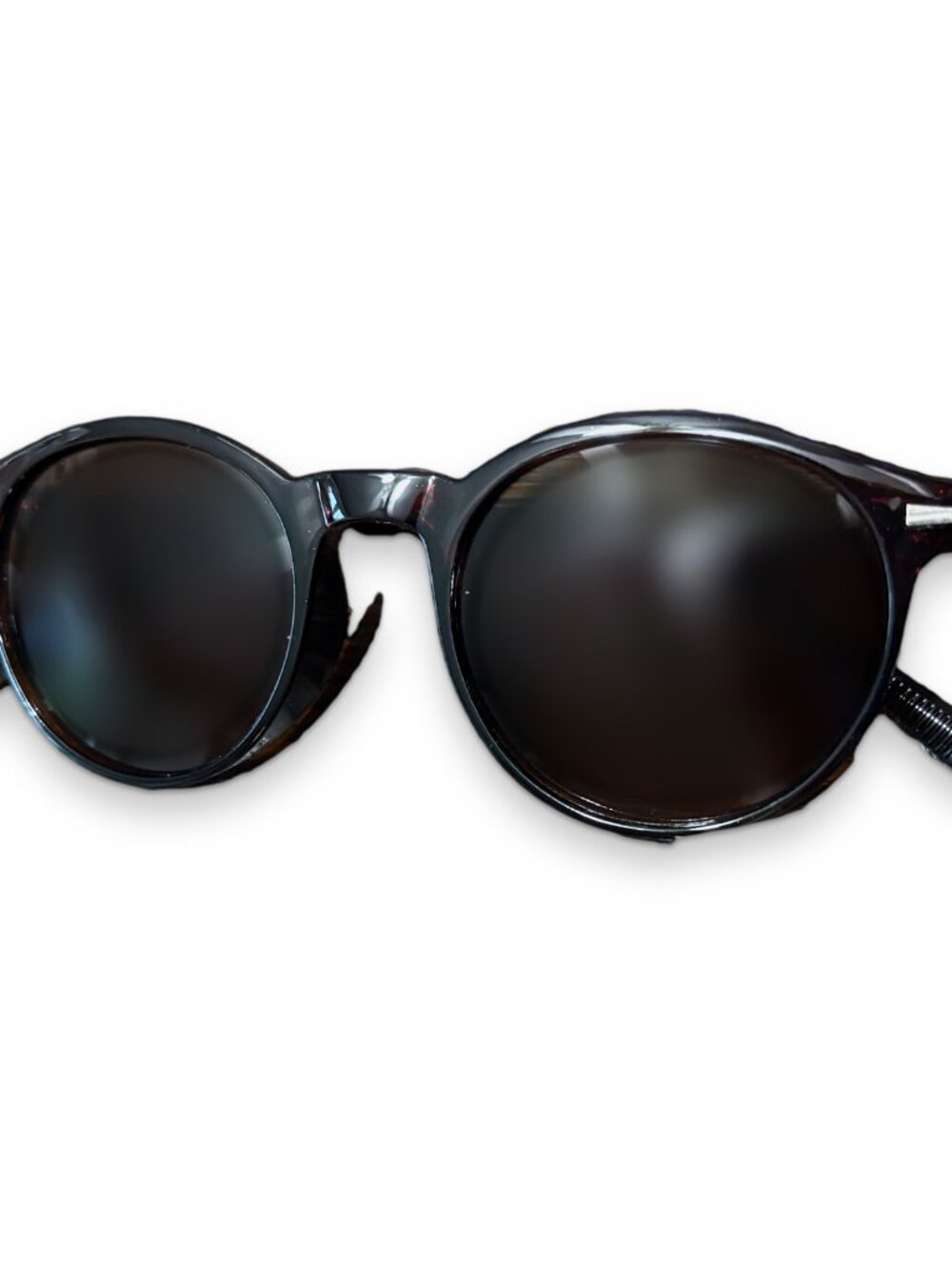 Retro Round Sunglasses Brown Tortoise Translucent Vintage 70s Unisex UV400
